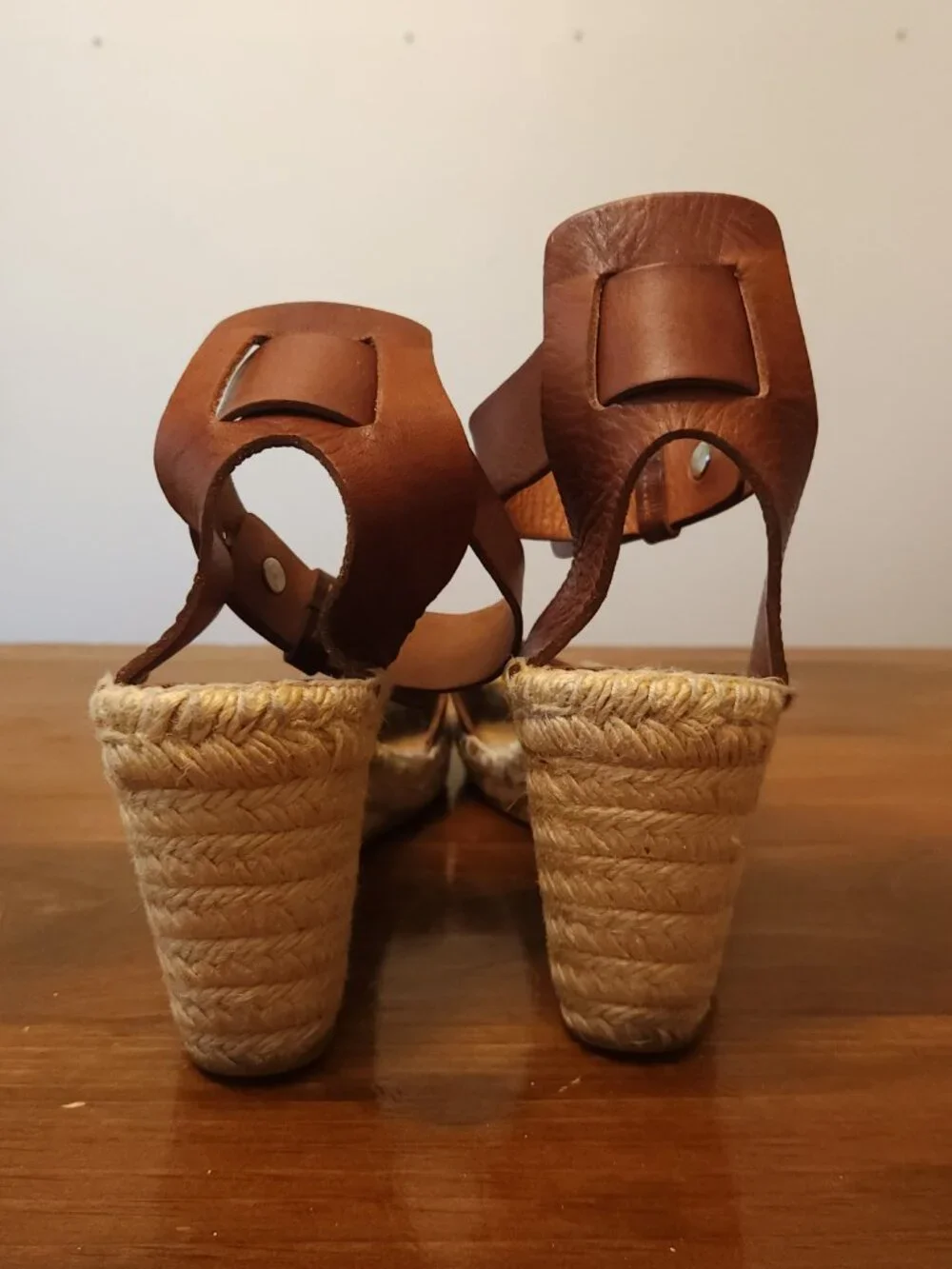 Vince Simona Espadrille Wedge Sandal in Cognac Coastal Summer Women's 37 / US 7